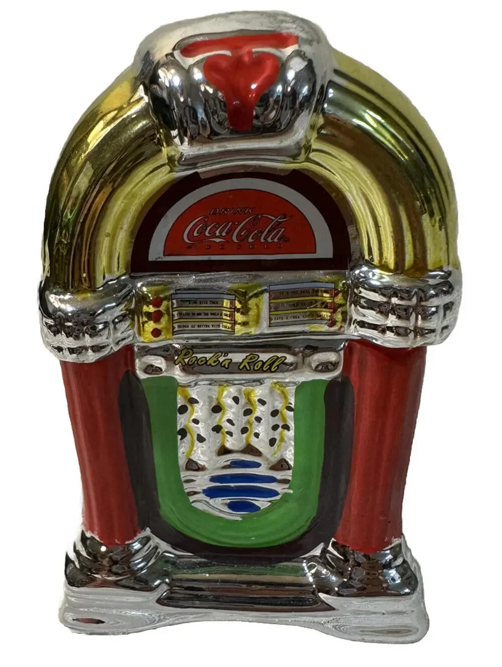 Coca Cola Ceramic Salt And Pepper Shakers W Stoppers Retro 1950’s Tabletop Diner